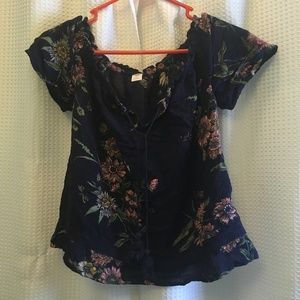 XS Floral Print Top/Blouse from Old Navy